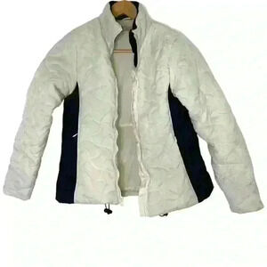 Natural Reflections white and black trim puffer jackets s 4/6